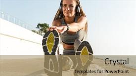  Presentation with prosthetic leg - Amazing presentation design having disability athletics - happy disabled athlete woman backdrop and a coral colored foreground