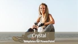  Presentation with prosthetic leg - Audience pleasing slide set consisting of disability athletics - smiling disabled athlete woman backdrop and a  colored foreground