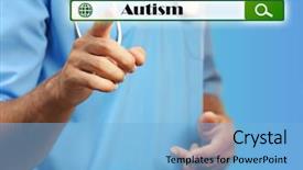  Presentation with children disability - Slide deck enhanced with disability awareness - doctor working with virtual screen background and a light blue colored foreground