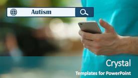  Presentation with disability children - Audience pleasing PPT theme consisting of disability awareness - man holding smart mobile phone backdrop and a teal colored foreground