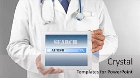  Presentation with disability children - Cool new PPT layouts with disability awareness - professional doctor with tablet backdrop and a light gray colored foreground