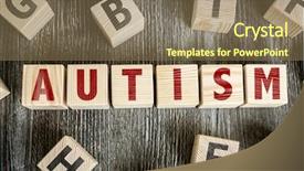  Presentation with autism awareness - Slides enhanced with disability awareness - wooden blocks with the text background and a coral colored foreground