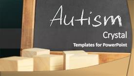  Presentation with disability - PPT theme having disability awareness - word autism written on blackboard background and a dark gray colored foreground