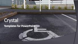  Presentation with highway road sign - Presentation theme featuring disability rights - traffic laws and highway code background and a dark gray colored foreground