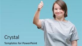  Presentation with down syndrome special education - Amazing theme having disability rights - young adult woman with down backdrop and a  colored foreground