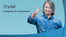  Presentation with down syndrome children disability school - PPT theme having disability rights - young adult woman with down background and a  colored foreground