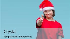  Presentation with dental down syndrome - Beautiful PPT layouts featuring disability rights - young adult woman with down backdrop and a  colored foreground