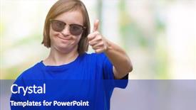  Presentation with down syndrome children disability school - Audience pleasing PPT theme consisting of disability rights - young adult woman with down backdrop and a  colored foreground