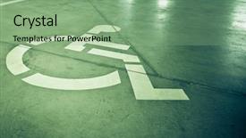  Presentation with disability - Slides featuring disability sign on grunge background background and a seafoam green colored foreground