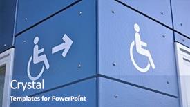  Presentation with access - PPT layouts featuring disable access sign background and a teal colored foreground