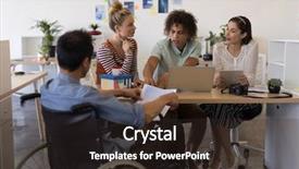  Presentation with rear view mirror - Cool new slides with disabled asian businessman discussing plan backdrop and a wine colored foreground