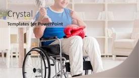  Presentation with boxer - Slide deck having disabled-boxer-at-wheelchair-recovering background and a soft green colored foreground