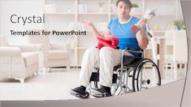  Presentation with boxer - PPT layouts featuring disabled boxer at wheelchair recovering from injury background and a lemonade colored foreground