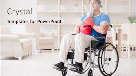 Presentation with boxer - Beautiful slide deck featuring disabled boxer at wheelchair recovering from injury backdrop and a lemonade colored foreground
