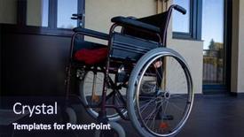  Presentation with disabled person - Theme having disabled-elder-person-needs-help background and a wine colored foreground