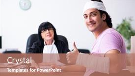  Presentation with litigation - Slide deck consisting of disabled-man-consulting-judge background and a coral colored foreground