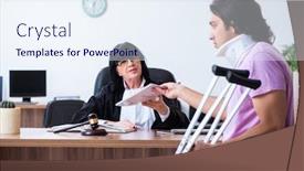  Presentation with litigation - Slides with disabled-man-consulting-judge background and a sky blue colored foreground