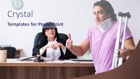  Presentation with consulting - Amazing PPT layouts having disabled-man-consulting-judge backdrop and a sky blue colored foreground