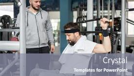  Presentation with coach - Amazing PPT layouts having disabled-man-in-wheelchair-working backdrop and a gray colored foreground