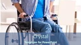  Presentation with listening - Beautiful presentation theme featuring disabled-man-listening-to-music backdrop and a ocean colored foreground