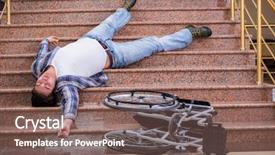  Presentation with children trouble - Slides consisting of disabled man on wheelchair having background and a violet colored foreground