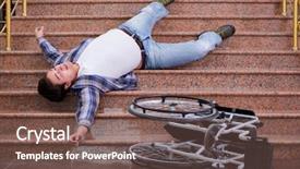  Presentation with wheelchair - PPT theme featuring disabled man on wheelchair having background and a violet colored foreground