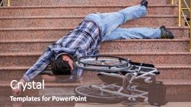  Presentation with wheelchair - Presentation design featuring disabled man on wheelchair having background and a violet colored foreground