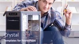  Presentation with wheelchair - Cool new theme with disabled-man-on-wheelchair-repairing backdrop and a ocean colored foreground