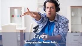  Presentation with computer games - Cool new presentation theme with disabled man playing computer games backdrop and a  colored foreground