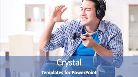  Presentation with computer games - PPT theme consisting of disabled man playing computer games background and a  colored foreground