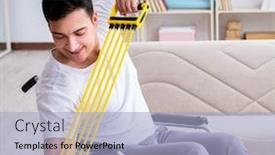  Presentation with injury - Amazing slides having disabled-man-recovering-from-injury backdrop and a light blue colored foreground