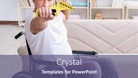  Presentation with injury - Slides consisting of disabled-man-recovering-from-injury background and a violet colored foreground