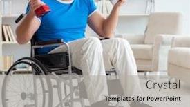  Presentation with adventure sports man - Presentation design having disabled-man-watching-sports background and a light gray colored foreground