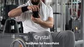  Presentation with gym - Amazing presentation theme having disabled-man-with-wheelchair backdrop and a dark gray colored foreground