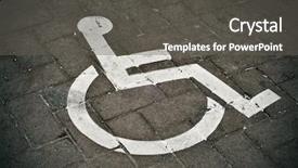  Presentation with sign disabled parking - Amazing slides having disabled parking permit sign painted backdrop and a dark gray colored foreground