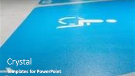  Presentation with sign disabled parking - Audience pleasing PPT theme consisting of disabled-parking-sign backdrop and a teal colored foreground