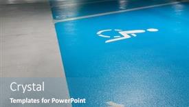  Presentation with sign disabled parking - Slides featuring disabled-parking-sign background and a teal colored foreground