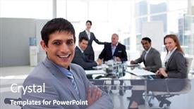  Presentation with wheelchair - Cool new presentation theme with disabled people - close-up of a businessman backdrop and a gray colored foreground