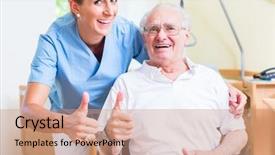  Presentation with an old age abuse - Cool new slides with disabled people - senior and old age nurse backdrop and a coral colored foreground