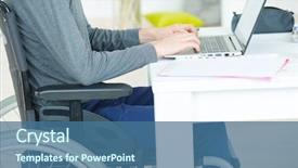  Presentation with disabled people - Amazing slide set having disabled people - student on a wheelchair backdrop and a ocean colored foreground