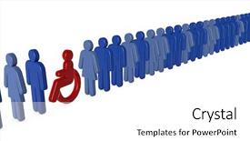  Presentation with disabled person - Presentation theme having disabled people - wheelchair person waiting background and a white colored foreground