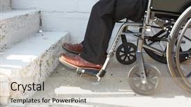  Presentation with disabled person - Cool new presentation design with disabled person in front backdrop and a light gray colored foreground