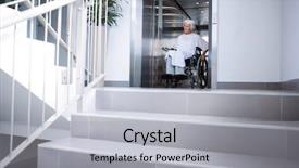  Presentation with lift - PPT theme enhanced with disabled senior patient on wheelchair background and a light gray colored foreground