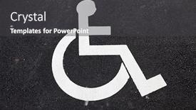  Presentation with asphalt - Presentation design having disabled sign on asphalt background background and a dark gray colored foreground