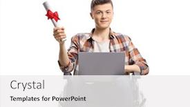  Presentation with certificate - Theme enhanced with disabled-student-in-a-wheelchair background and a white colored foreground