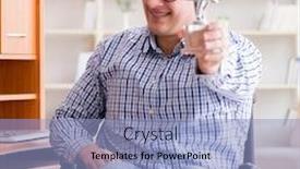  Presentation with wheelchair - Theme with disabled-student-studying-at-home background and a light blue colored foreground