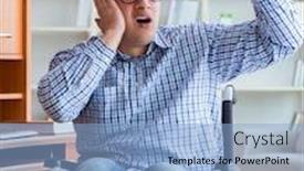  Presentation with wheelchair - PPT layouts with disabled-student-studying-at-home background and a light blue colored foreground