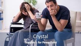  Presentation with wife - Amazing presentation theme having disabled-wife-and-young-husband backdrop and a ocean colored foreground