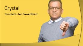  Presentation with bussines - Theme enhanced with disagree boss - middle age bussines arab man background and a yellow colored foreground