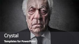  Presentation with bad - Audience pleasing slide set consisting of disagree boss - portrait of bad old businessman backdrop and a dark gray colored foreground